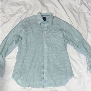 Tailorbyrd Light Green Patterned Button Down Shirt EUC